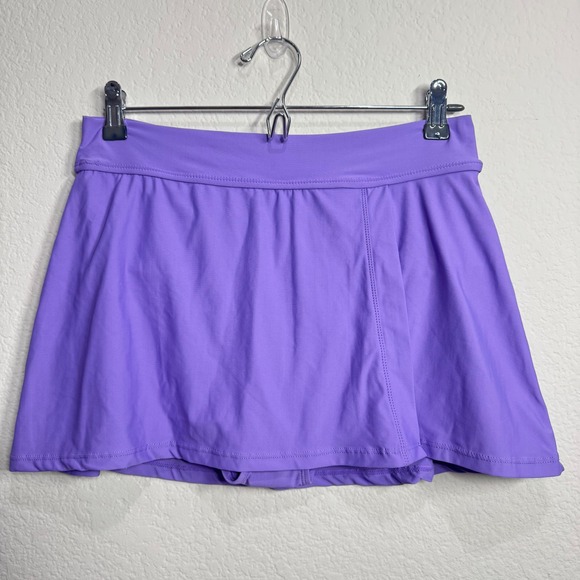 Anne Cole Swim Skirt Swimsuit Bottom Skort Purple Medium Summer Beach Resortwear - Picture 2 of 8